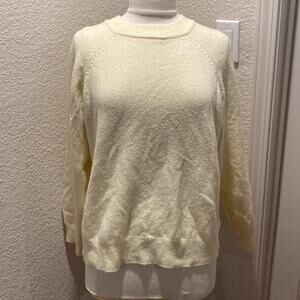 Vince Camuto Crew Neck Light Yellow Long Sleeve Comfy Sweater EUC Sz XL Acrylic
